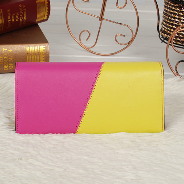 dior bi-fold wallet calfskin 119 rosered&yellow